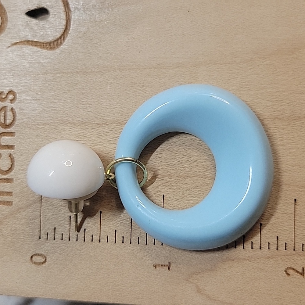 RETRO MOD HOOP DROP EARRINGS, Choice Of Color - Picture 6 of 7